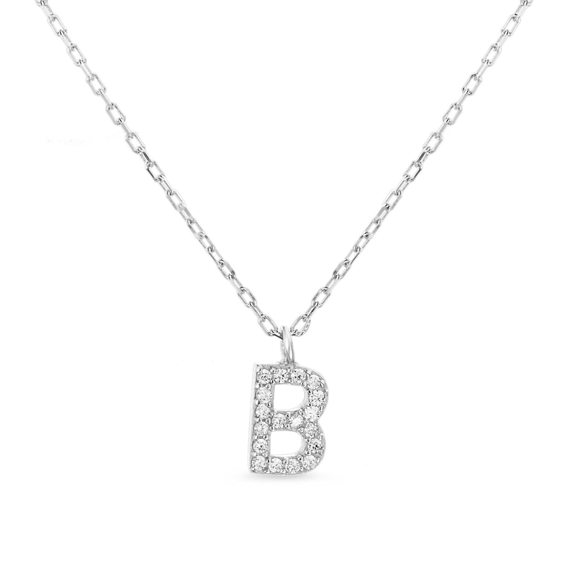 Silver Sparkle Initial Necklace